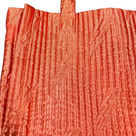 Urban Outfitters Orange Quilted Satin Tote Bag Lightning Bolt Graphic Design - Picture 4 of 9